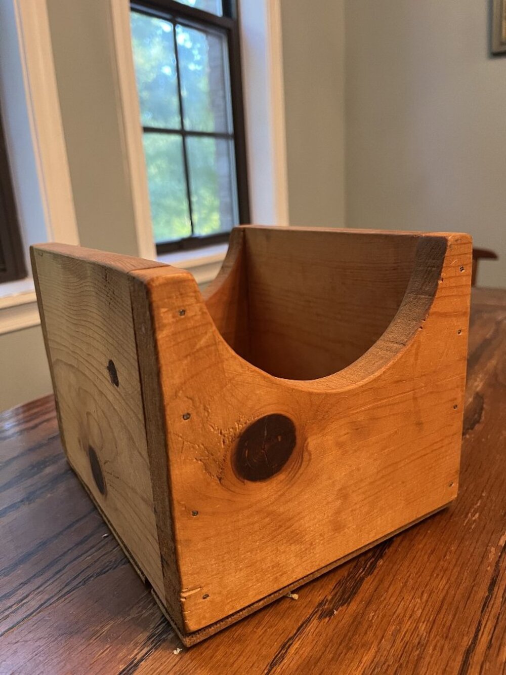 Country Wooden Box CD Holder Rustic Solid Wood Storage